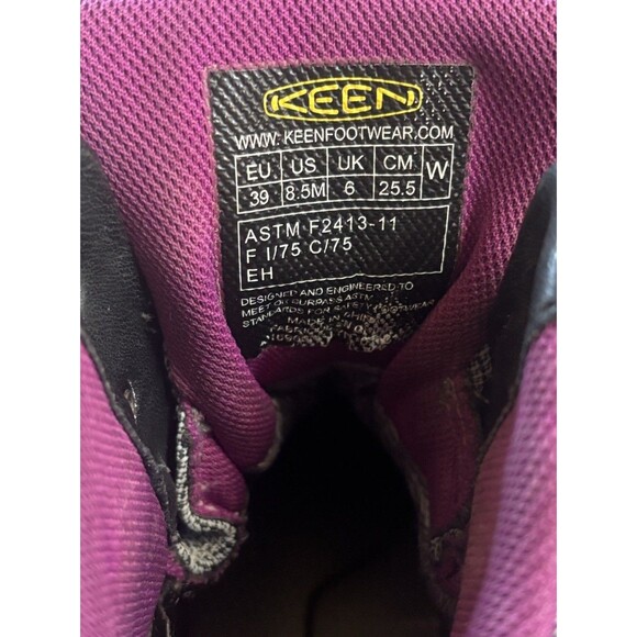 Keen Women’s Purple Gray Utility Aluminum Toe Waterproof Work Boots Shoes Sz 8.5 - Picture 9 of 10